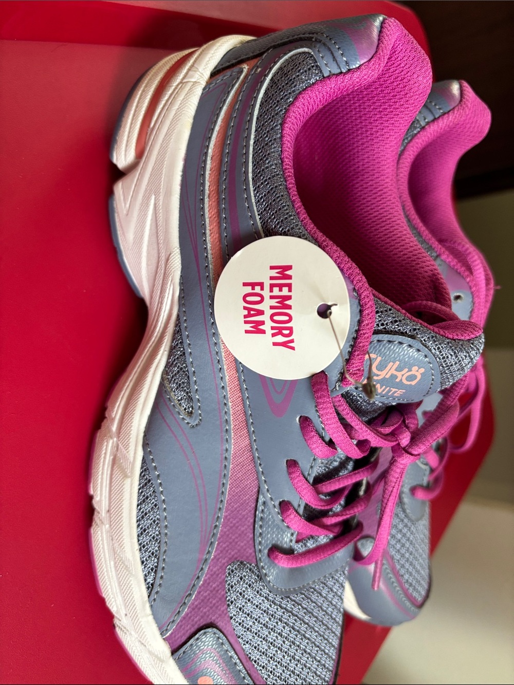 Ryka Girls Athletic Sneakers - Gray & Pink